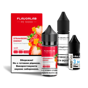Жидкость Набор Flavorlab PE 10000 Strawberry Energy (Клубничный Энергетик) 30мл 5%  Felix Shop